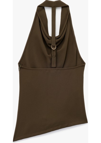 Kolsuz Sırt Dekolteli Drapeli Asimetrik Degaje Yaka Bluz fiyatları