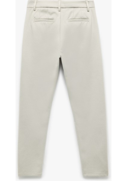 Cep Detaylı Düğmeli Slim Fit Kumaş Pantolon