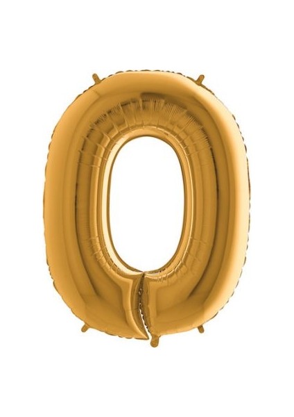 Rakam Balon Gold 0 Rakamı - 100CM