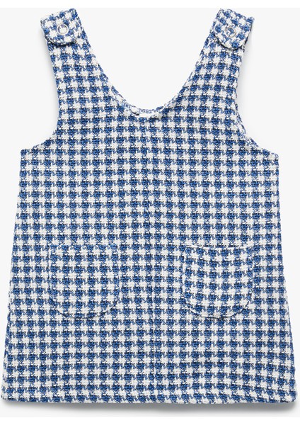 Cepli V Yaka Kolsuz Pötikareli Tüvit Jile Salopet Elbise