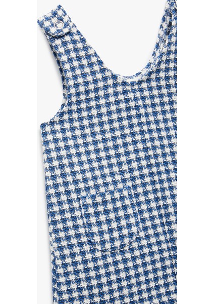 Cepli V Yaka Kolsuz Pötikareli Tüvit Jile Salopet Elbise modelleri