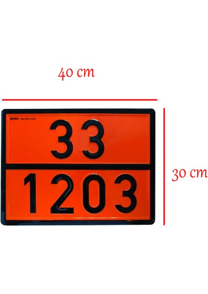 Metal 40X30 cm Levha ( 1 Adet ) 33-1203 Akaryakıt Tehlikeli Madde Taşımacılığı Benzin Motorin Petrol fiyatları