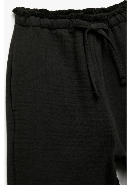 Pamuklu Basic Müslin Geniş Paça Pantolon modelleri