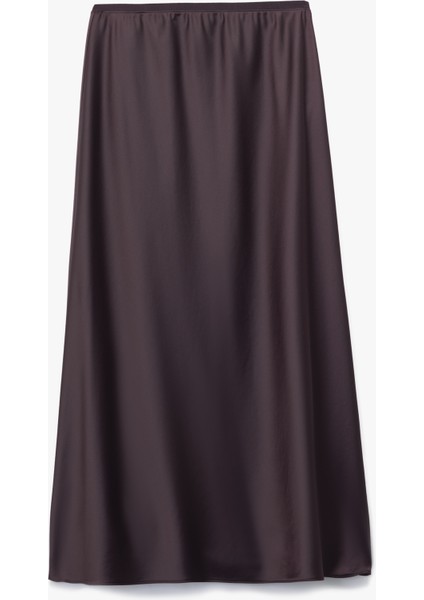 Standart Bel Regular Fit Saten Midi Etek