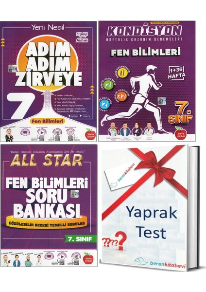 Newton 7. Sınıf Adım Adım Fen Bilimleri+All Star Fen+Kondisyon +Hediye (3 Kitap)