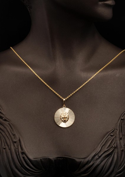 Aslan Başı Madalyon Kolye 14 Ayar Altın fiyatları