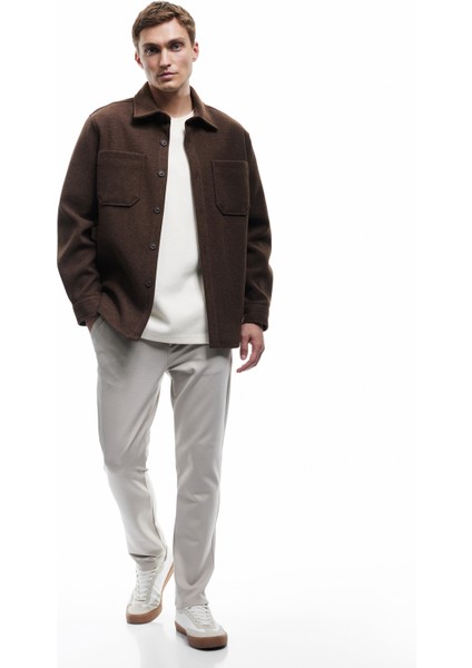 Cep Detaylı Düğmeli Slim Fit Kumaş Pantolon