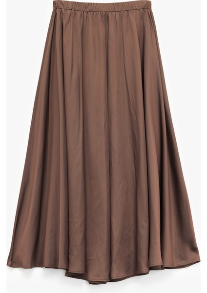 Beli Lastikli Kloş Saten Uzun Etek fırsatları