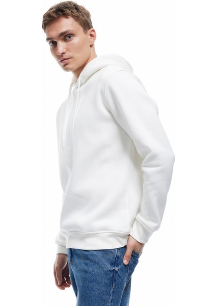 Şardonlu Uzun Kollu Basic Kapşonlu Sweatshirt