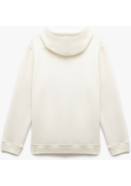 Şardonlu Uzun Kollu Basic Kapşonlu Sweatshirt fırsatları