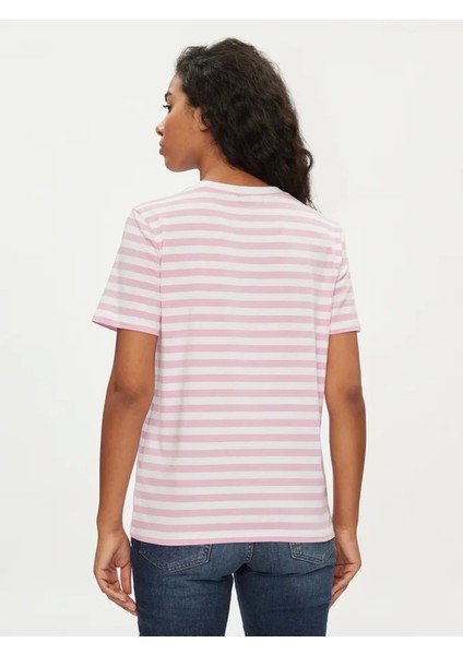 Pieces 17140802 0 Yaka Kadin Body - Pembe Cizgili modelleri