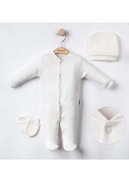 Unisex Bebek %100 Pamuk Desensiz Bere Eldiven Patikli Tulum Seti fiyatları