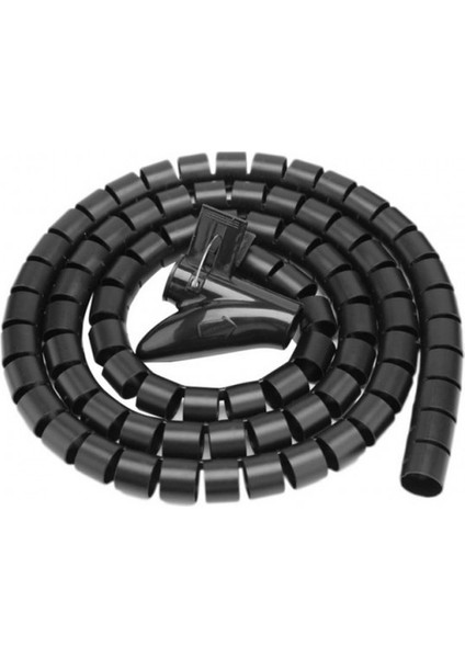 Kablo Düzenleyici Spiral Kablo Toplayıcı Çapı 20MM Siyah 1.5m