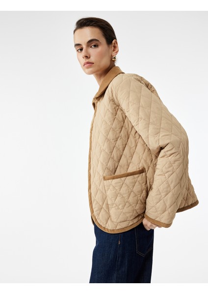 Cepli Düğmeli Uzun Kollu Su Itici Mevsimlik Kapitone Mont fiyatları