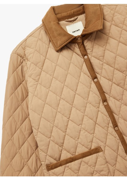 Cepli Düğmeli Uzun Kollu Su Itici Mevsimlik Kapitone Mont indirimleri