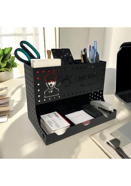 Atatürk Temalı Kalemlik Model 2 Siyah