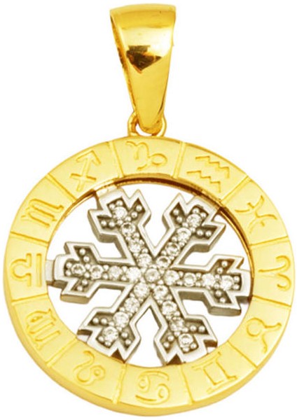 Kartaneli Burç Kolye Ucu 14 Ayar Altın