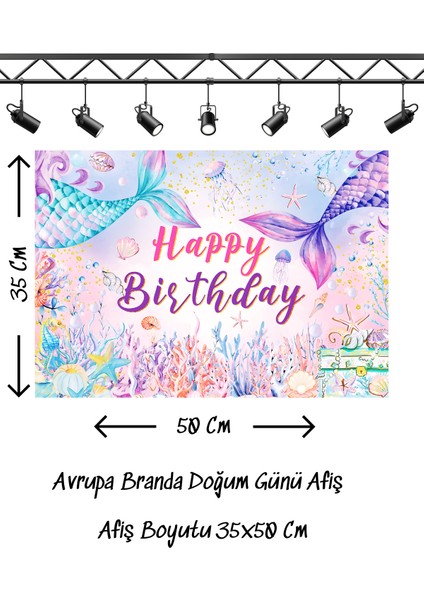 Deniz Kızı Temalı Doğum Günü Afişi