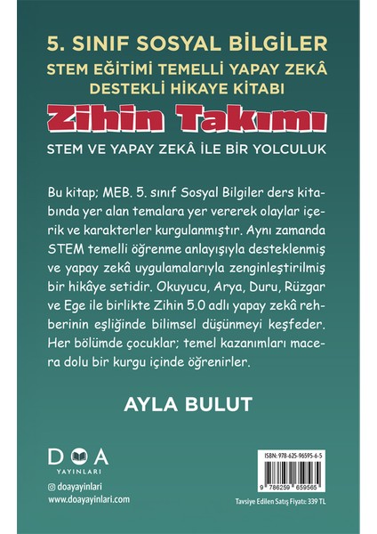 5. Sınıf Sosyal Bilgiler Stem Eğitimi Temelli Yapay Zekâ Destekli Hikaye Kitabı - Ayla Bulut modelleri