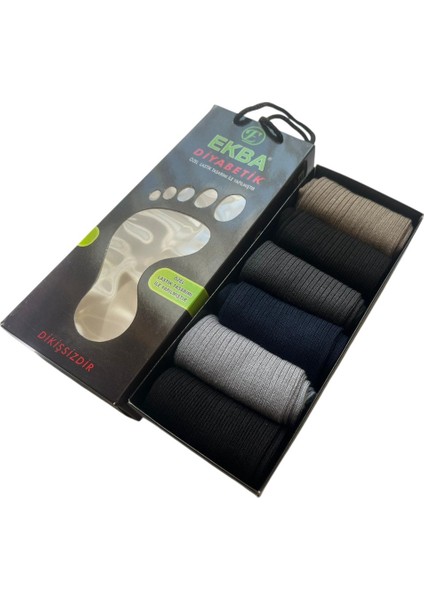 Çorapdiyari & Ekba Lastikleri Sıkmayan Bambu Şeker Erkek Çorabı 6 Çift