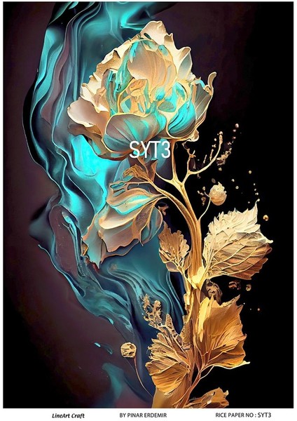 Soyut Serisi Syt3 Soyut Desen 30*42 cm Pirinç Dekopaj