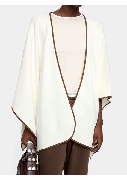 Kontrast Dikiş Detaylı Örme Panço fiyatları