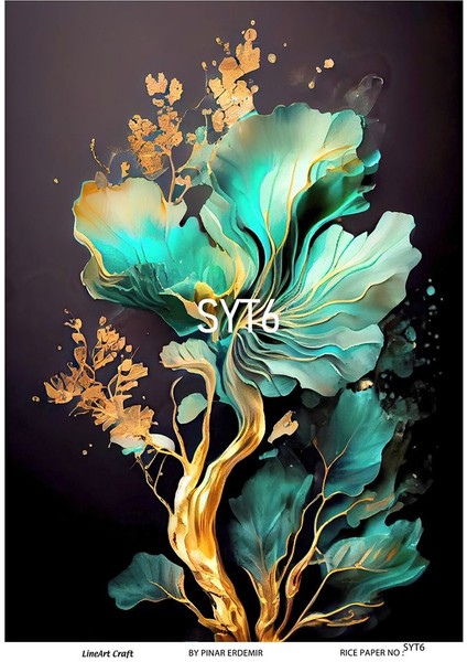 Soyut Serisi Syt6 Soyut Desen 30*42 cm Pirinç Dekopaj