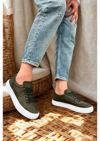Erkek Haki Sneaker Ayakkabı MN015