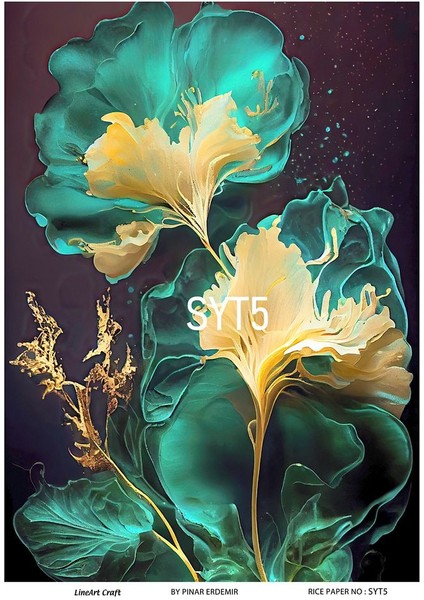 Soyut Serisi Syt5 Soyut Desen 30*42 cm Pirinç Dekopaj