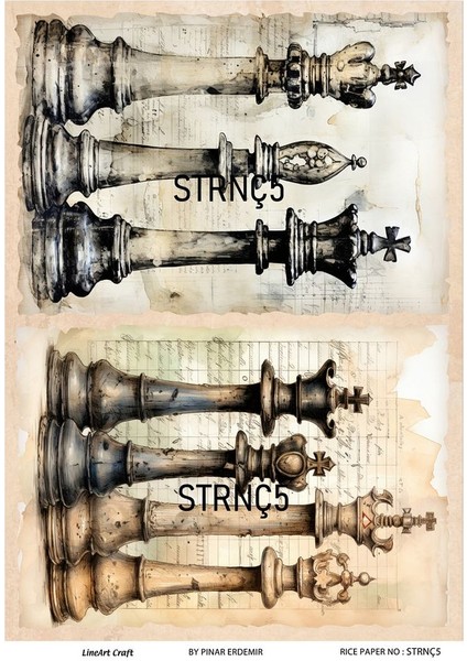 Satranç Serisi Strnç5 Satranç Desenli Pirinç Dekopaj
