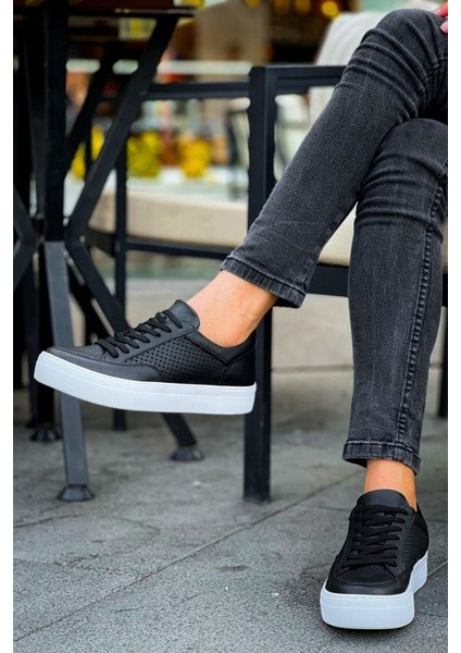 Erkek Siyah/beyaz Sneaker Ayakkabı MN015 indirimleri
