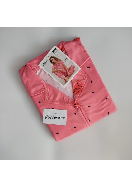 Kadın Karpuz Desenli Pijama Takımı fiyatları