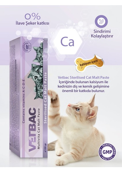 Kısır Kedi Vitaminli Tüy Yumağı Önleyici Malt 100 gr
