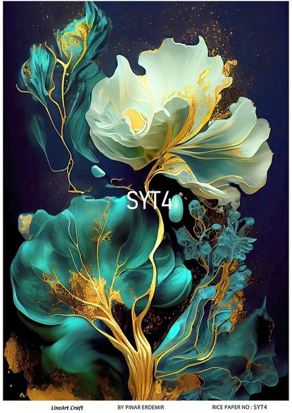 Soyut Serisi Syt4 Soyut Desen 30*42 cm Pirinç Dekopaj