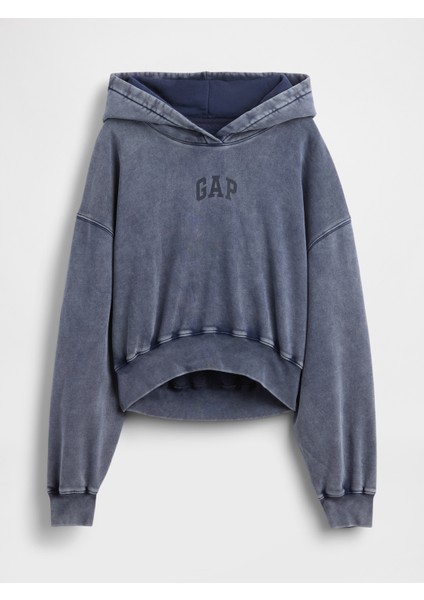 Kadın Lacivert Gap Logo Vintagesoft Crop Fleece Sweatshirt fiyatları