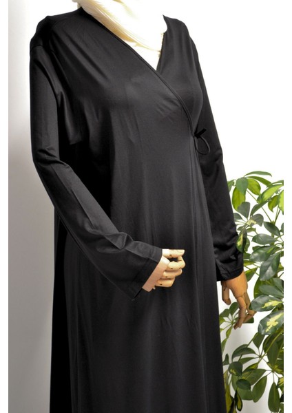 Kadın Yandan Bağlamalı Pamuklu Penye Namaz Elbisesi – 38-48 Beden fırsatları