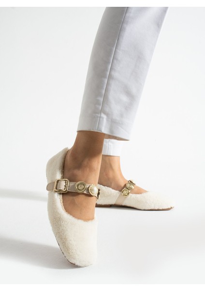 Kadın Peluş Toka Detay Düz Taban Ev Babet modelleri