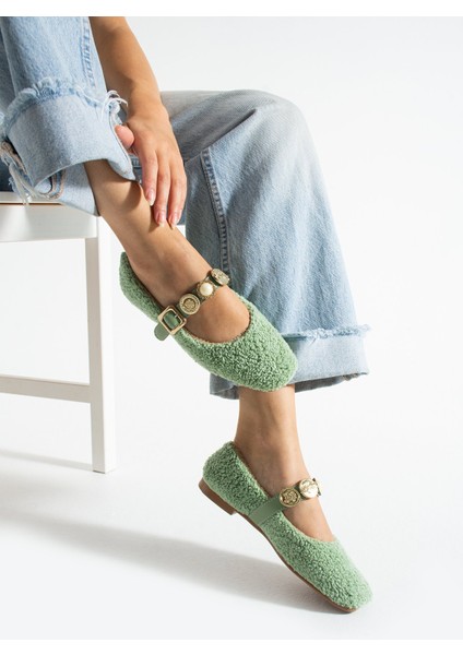 Kadın Peluş Toka Detay Düz Taban Ev Babet fiyatları