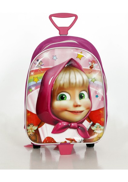 Kız Çocuk Anasınıfı Maşa Kabartmalı Anaokul Kreş Çantası