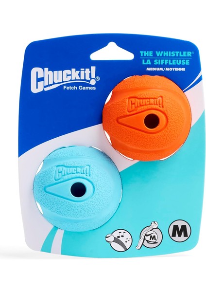 ! Whistler Ball Dog Toy, Köpekler Için Orta ( 2.5 Inç Çapı ), 2'li Paket, Çok Renkli