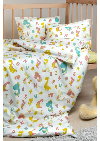 Cotton Collection %100 Pamuk Bebek Nevresim Takımı Dinosaurs