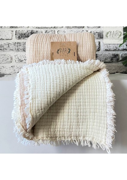 HB&Victory Müslin Yatak Örtüsü %100 Pamuk Vizon Renk Çift Kişilik 240X230 Cm.