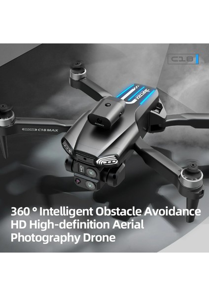 Yetişkinler ve Çocuklar Için Hd Kamera 2 Pili C18S Drone LED Işıklar Optik Akış Sensörlü Fpv Kamera