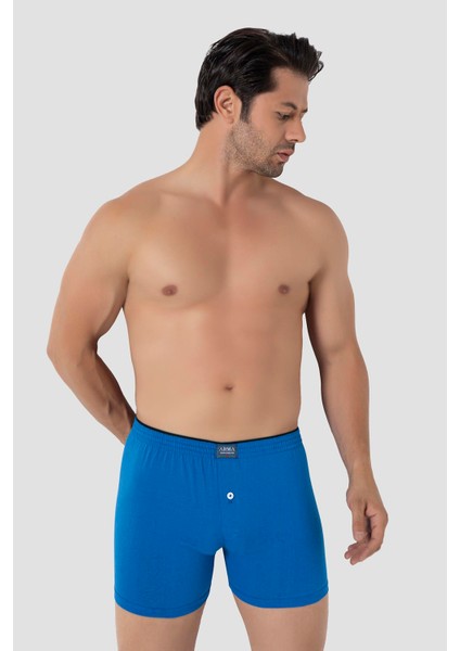 6'lı Paket Mavi Erkek Penye Havlu Bel Boxer %100 Pamuk fiyatları