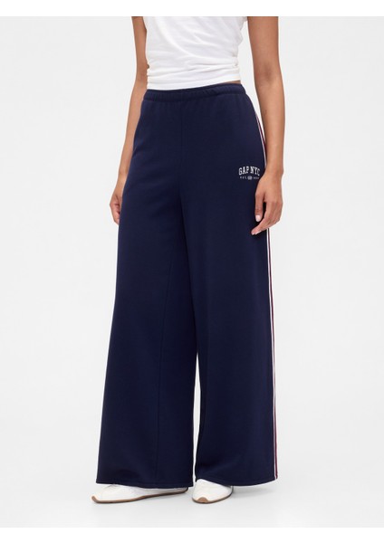 Kadın Lacivert Baggy Eşofman Altı Jean Pantolon