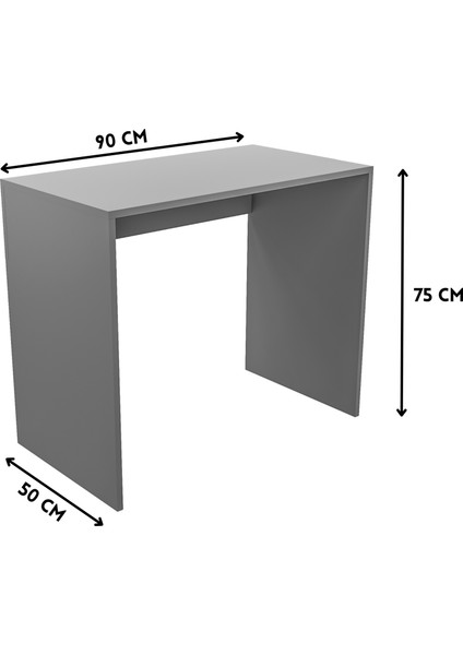 50X90 cm Çalışma Masası Bilgisayar Masası Ofis Ders Masası Çam Beyaz Koyu Gri fırsatları