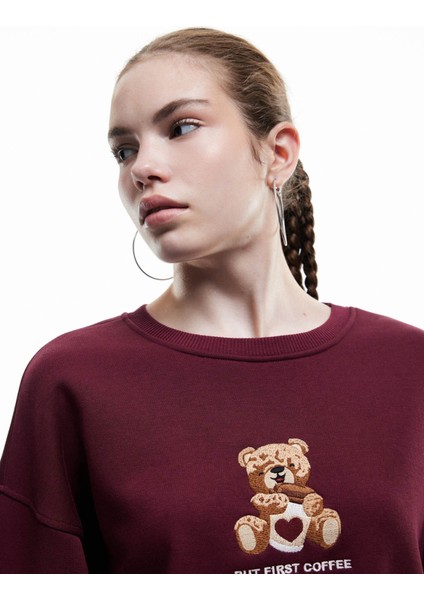 Bordo Kadın Sweatshirt 6WAL10106IK