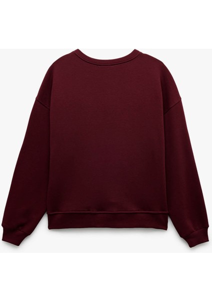 Bordo Kadın Sweatshirt 6WAL10106IK fırsatları