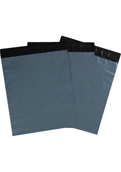 Büyük Boy 100 Adet, 35X45-5 cm Cepsiz Plastik Kargo Poşeti Dayanıklı Su Geçirmez Gri Renk