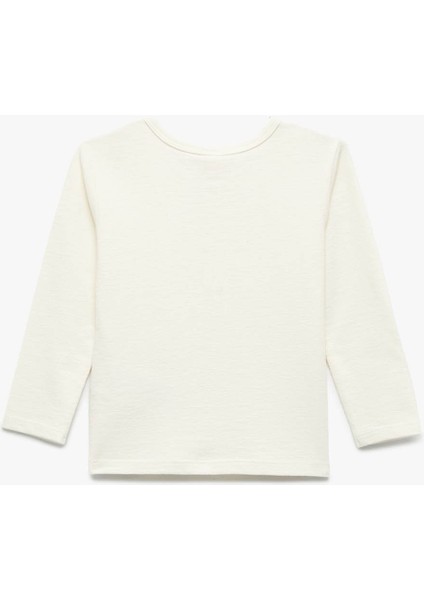 Pamuklu Düğmeli Ekru Erkek Bebek Uzun Kollu T-Shirt 6WMB10053TK fiyatları